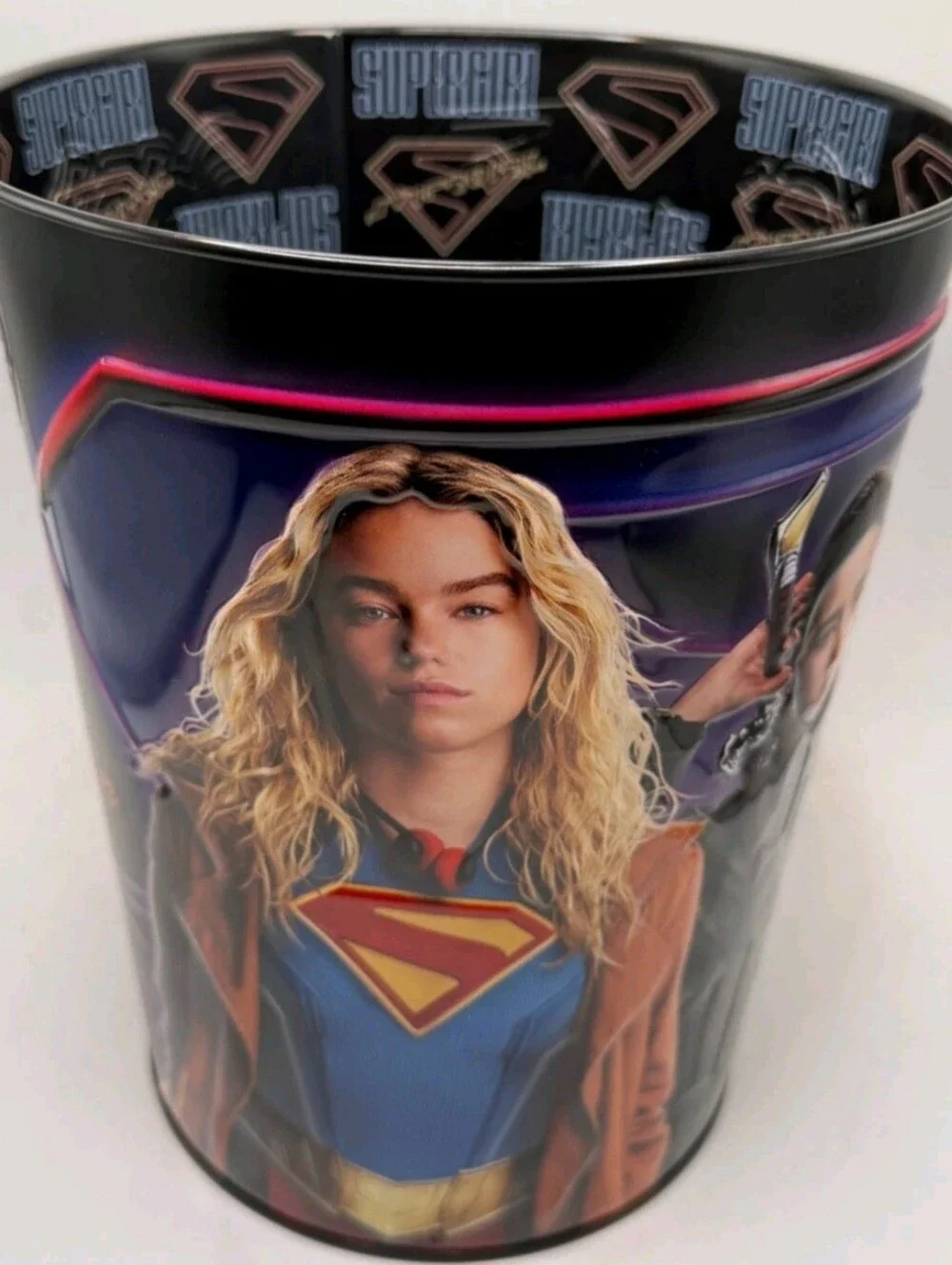 Superhero-Themed Popcorn Tub & Cup Set - Blue & Black